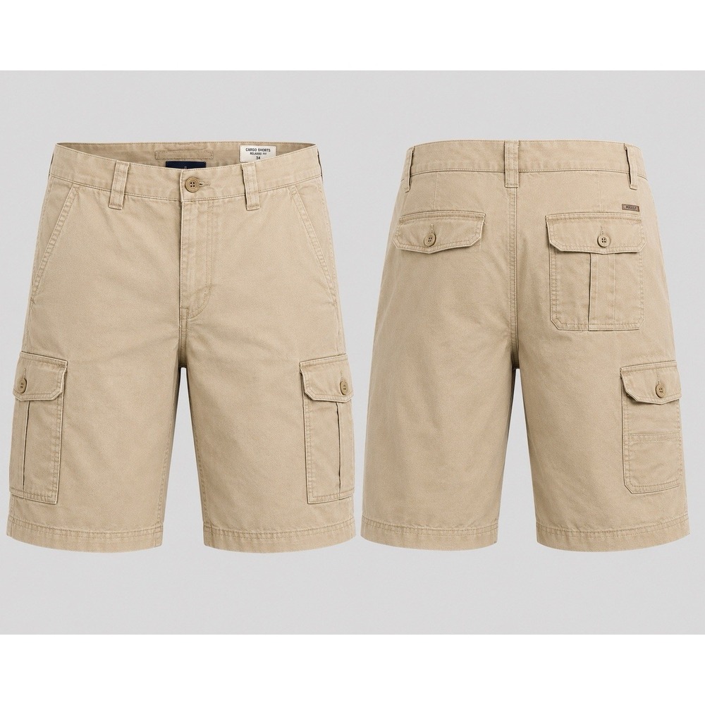 Magellan Safari Cargo Utility Shorts MENS Sz 44 Inseam 7 TAN POCKETS
